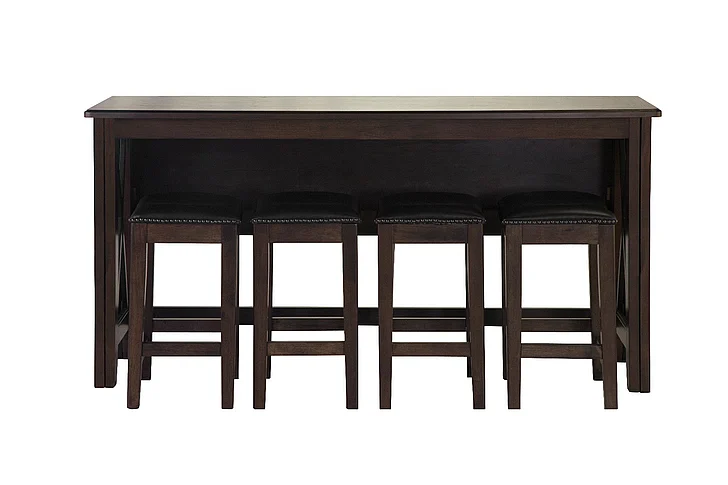 Emma Mason Signature Tuscan Bloom 5-Pc Drop Leaf Counter Set in Dark Brown