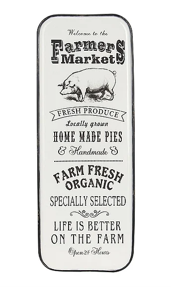 UMA White Metal Sign Wall Decor, 16" x 1" x 42" | 59489 CLOSEOUT