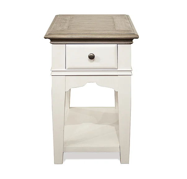 Riverside Furniture Myra Chairside Table in White 59513