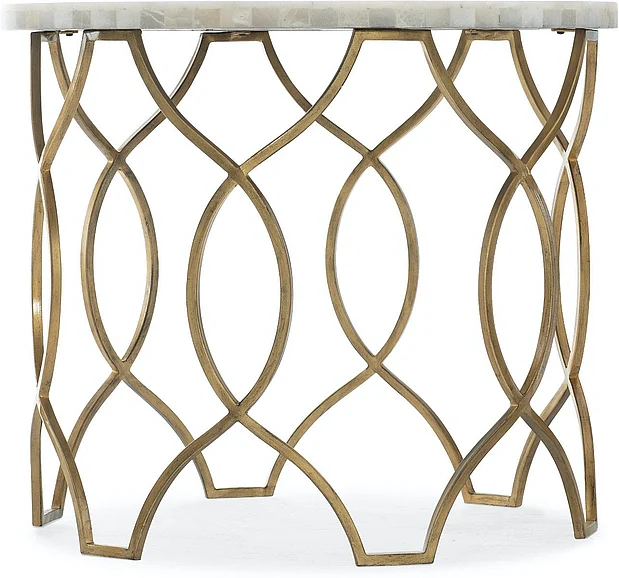 Hooker Furniture Melange Corrina Round Lamp Table in Gold 5952-80116-02