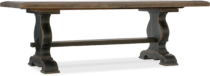 Hooker Furniture Hill Country Bandera 86" Table with 2-18in Leaves in Dark Wood 5960-75200-BRN