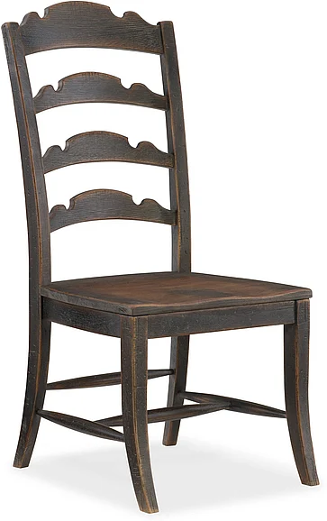 Hooker Furniture Hill Country Twin Sisters Ladderback Side Chair (Set of 2) in Black 5960-75310-BLK