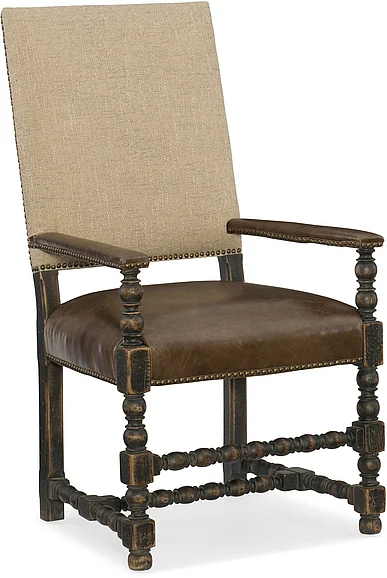 Hooker Furniture Hill Country Comfort Upholstered Arm Chair (Set of 2) in Black 5960-75400-BLK
