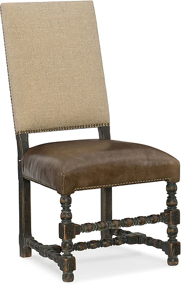 Hooker Furniture Hill Country Comfort Upholstered Side Chair (Set of 2) in Black 5960-75410-BLK