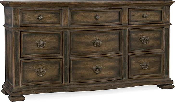 Hooker Furniture Hill Country Williamson Nine-Drawer Dresser in Dark Wood 5960-90002-MULTI