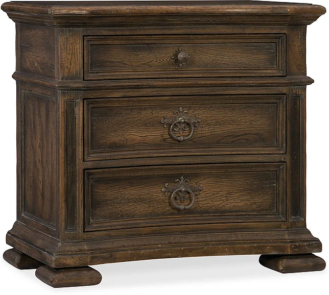 Hooker Furniture Hill Country Elmendorf Three-Drawer Nightstand in Dark Wood 5960-90016-MULTI