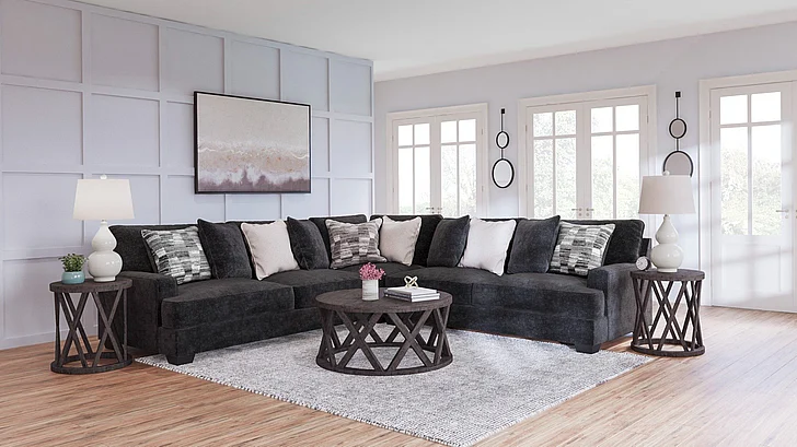 Lavernett 3-Piece Sectional Set in Charcoal