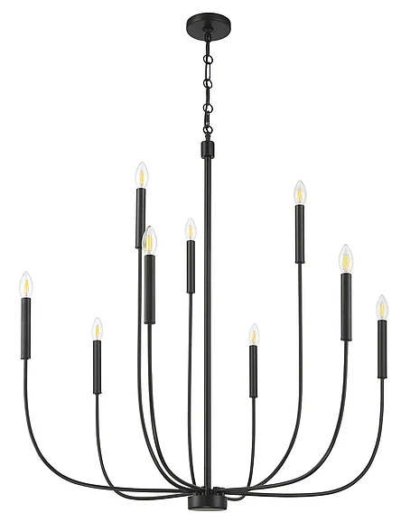 Craftmade Traci 9 Light Chandelier in Flat Black 59829-FB