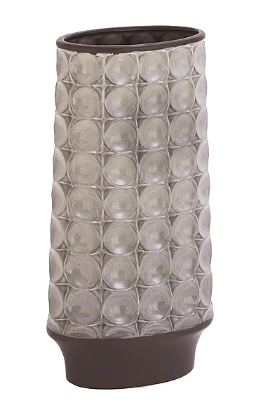 UMA Silver Ceramic Decorative Vase, 7" x 4" x 14" | 59876