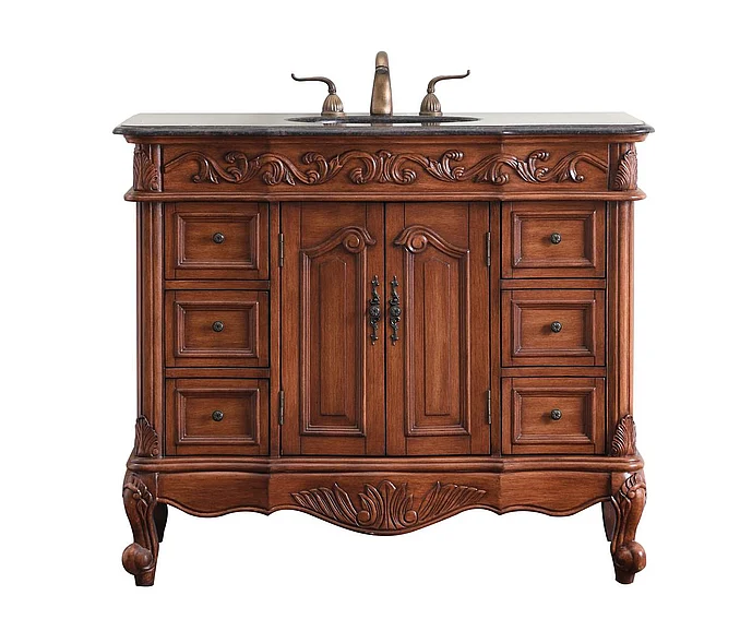 Elegant 42 In. Single Bathroom Vanity Set in Teak VF38842TK