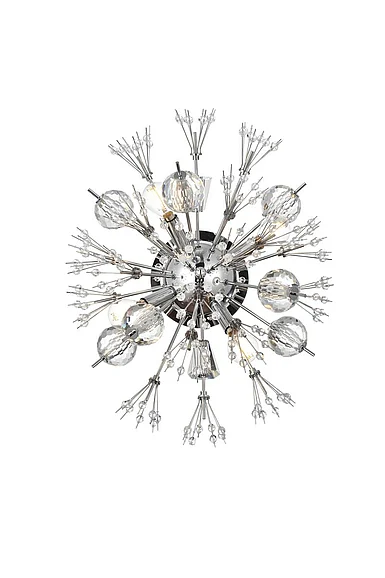 Elegant Vera 19 In. Crystal Starburst Wall Sconce in Chrome 2500W19C