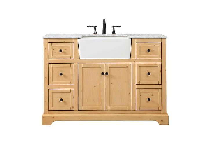 Elegant 48 In. Single Bathroom Vanity in Natural Wood VF60248NW