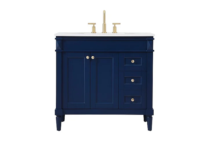 Elegant 36 In. Single Bathroom Vanity in Blue VF31836BL CLOSEOUT