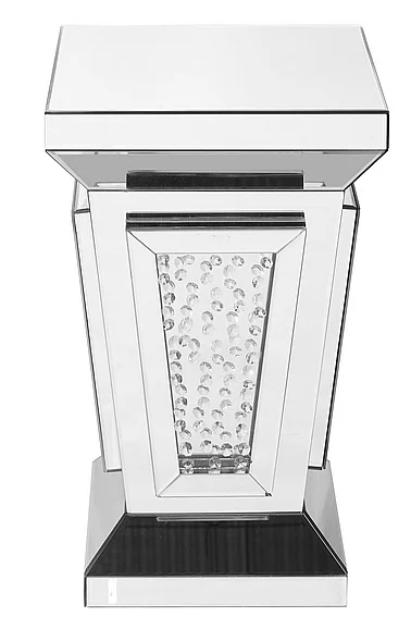 Elegant 15 In. Crystal End Table in Clear Mirror Finish MF91020