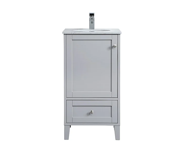Elegant 18 In. Single Bathroom Vanity in Grey VF18018GR