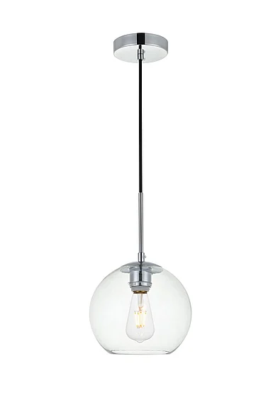 Elegant Baxter 1 Light Chrome Pendant with Clear Glass LD2206C