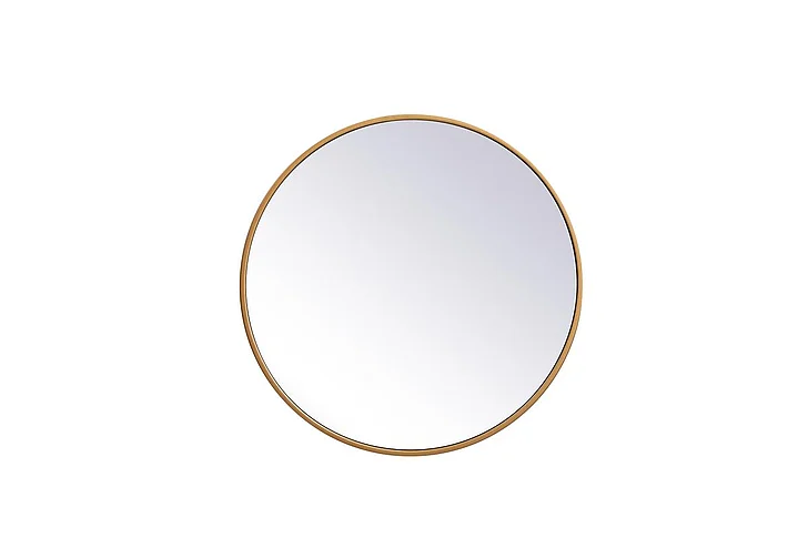 Elegant Metal Frame Round Mirror 21 In. in Brass MR4821BR