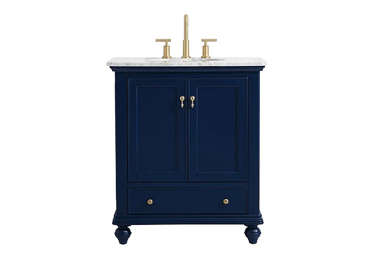 Elegant 30 In. Single Bathroom Vanity in Blue VF12330BL