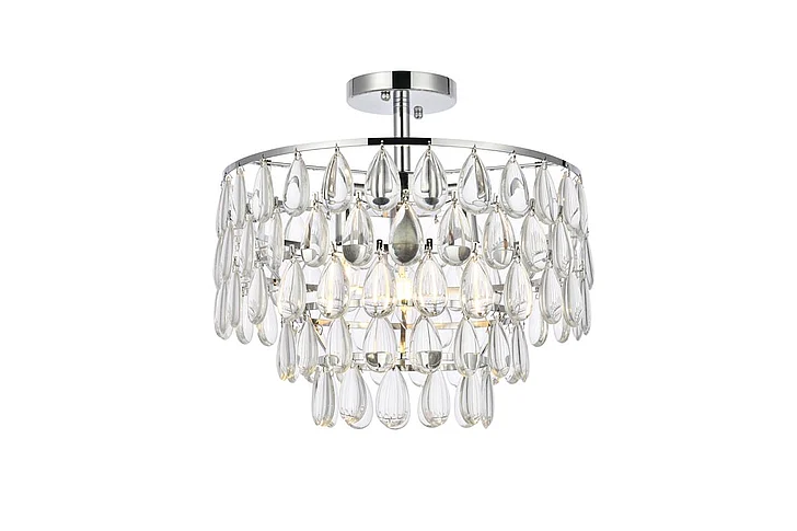 Elegant Mila 16 In. Flush Mount in Chrome 1103F16C
