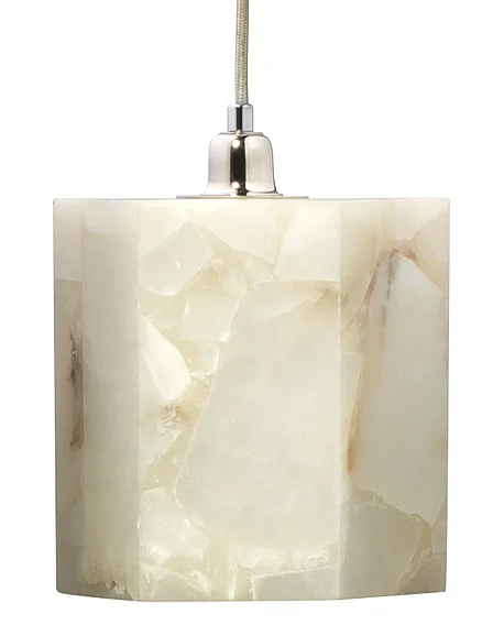 Jamie Young Jamie Young Borealis Alabaster Hexagon 1-Light Pendant 5BORE-SMWH