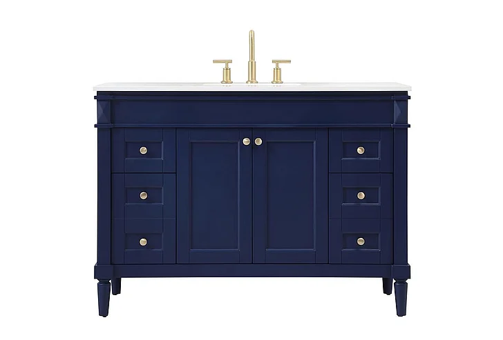 Elegant 48 In. Single Bathroom Vanity in Blue VF31848BL CLOSEOUT