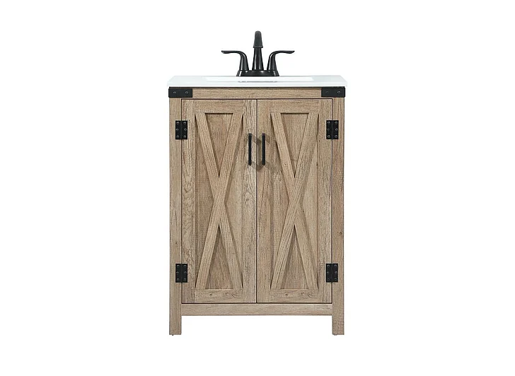 Elegant 24 In. Single Bathroom Vanity in Natural Oak VF90224NT
