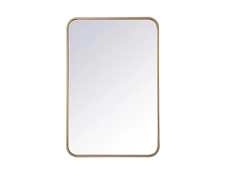 Elegant Soft Corner Metal Rectangular Mirror 20X30 In. in Brass MR802030BR