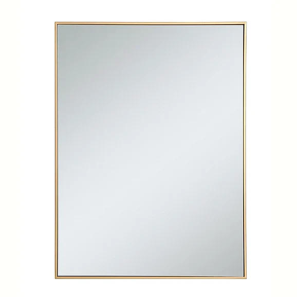 Elegant Metal Frame Rectangle Mirror 30 In. in Brass MR43040BR