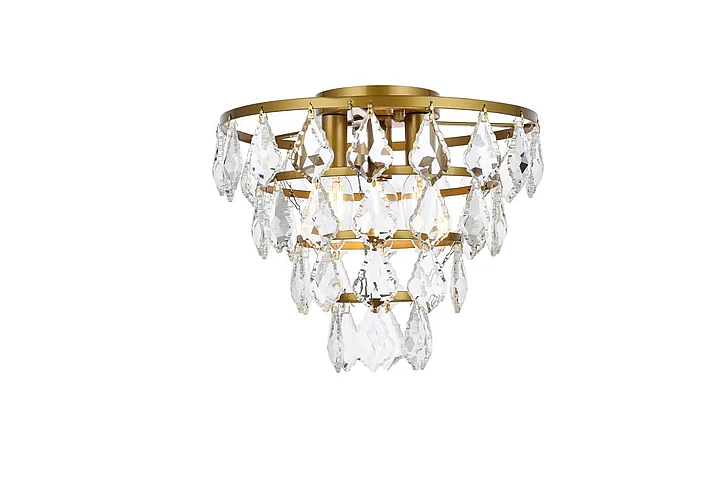 Elegant Ella 12 In. Flush Mount in Brass 1101F12BR CLOSEOUT
