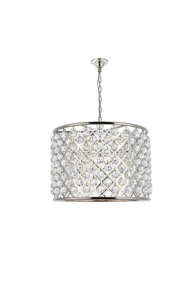 Elegant Madison 8 Light Polished Nickel Chandelier Clear Royal Cut Crystal 1206D27PN/RC
