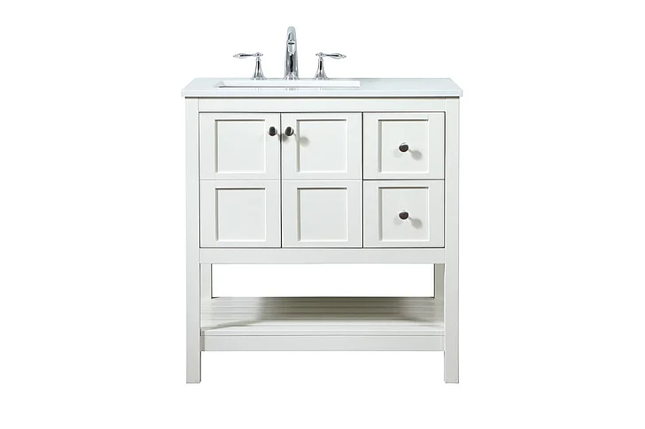 Elegant 32 In. Single Bathroom Vanity in White VF16432WH