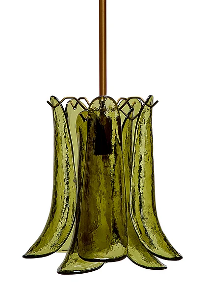 Jamie Young Jamie Young Cala 1-Light Blown Glass Pendant, Green 5CALA-PEGN