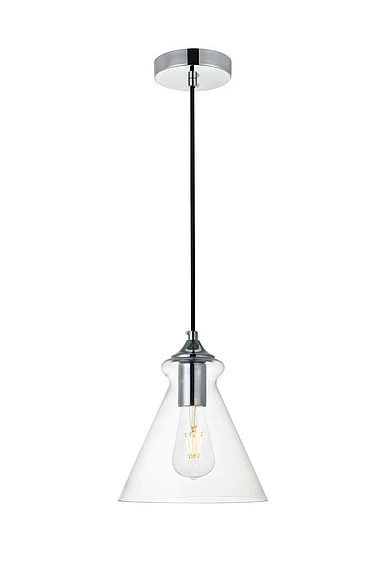 Elegant Destry 1 Light Chrome Pendant with Clear Glass LD2244C