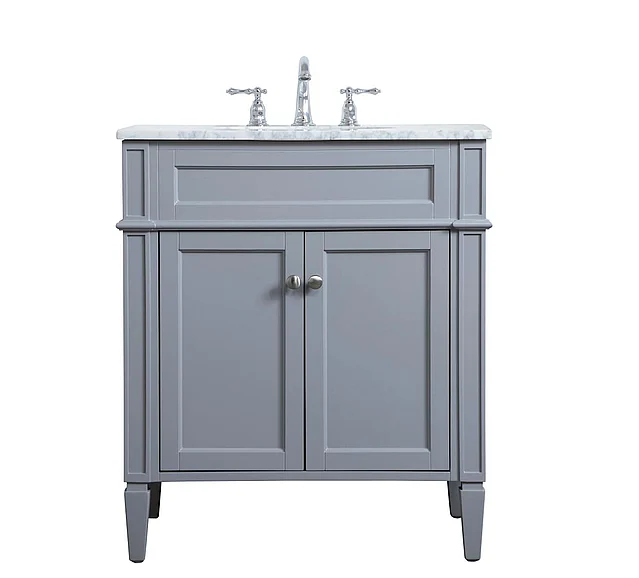 Elegant 30 In. Single Bathroom Vanity in Grey VF12530GR