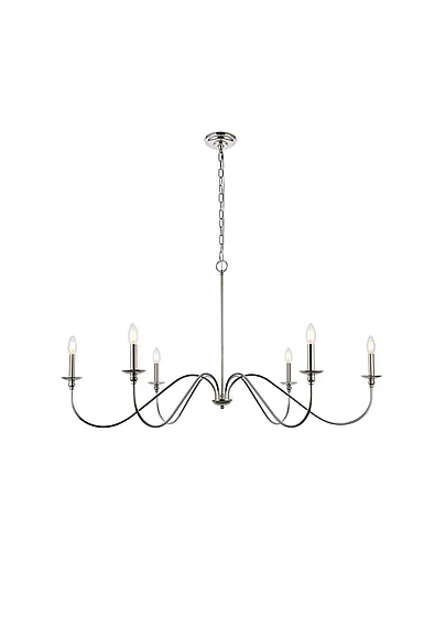 Elegant Rohan 48 In. Chandelier in Polished Nickel LD5056D48PN