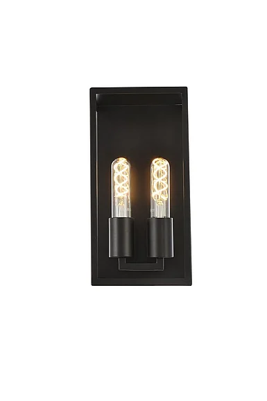 Elegant Voir 2 Lights Wall Sconce in Black LD7055W6BK CLOSEOUT