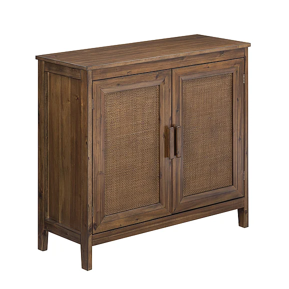 Powell Furniture Arcane 2 Cane Door Cabinet in Brown 25A2026