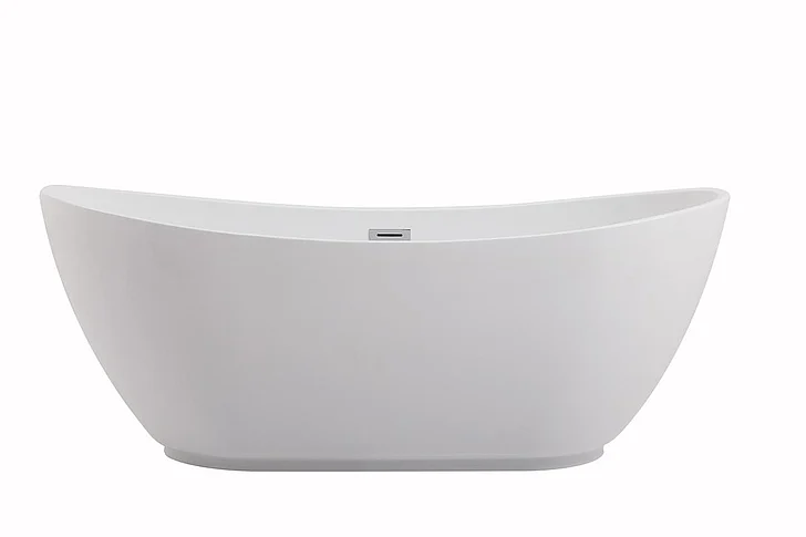 Elegant 67 In. Soaking Bathtub in Glossy White BT10367GW
