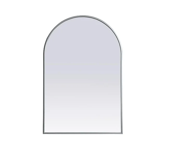 Elegant Metal Frame Arch Mirror 24X36 In. in Silver MR1A2436SIL