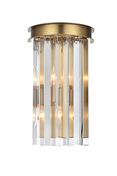 Elegant Sydney 8 In. Crystal Wall Sconce in Satin Gold 1208W8SG/RC