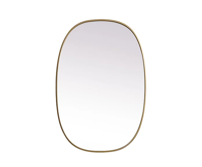 Elegant Metal Frame Oval Mirror 27X40 In. in Brass MR2B2740BRS
