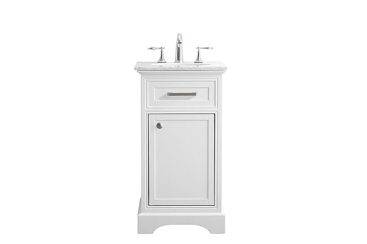 Elegant 19 In. Single Bathroom Vanity Set in White VF15019WH