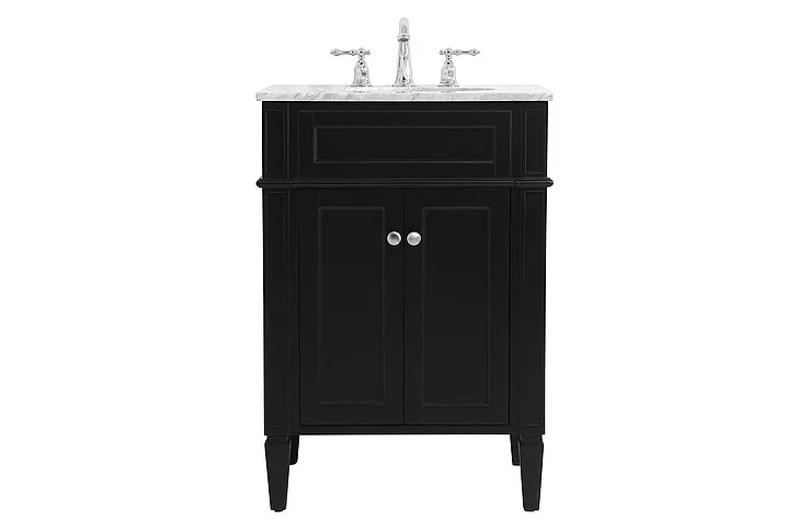 Elegant 24 In. Single Bathroom Vanity in Black VF12524BK