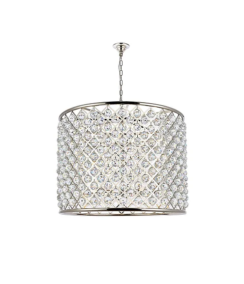 Elegant Madison 12 Light Polished Nickel Chandelier Clear Royal Cut Crystal 1206D35PN/RC