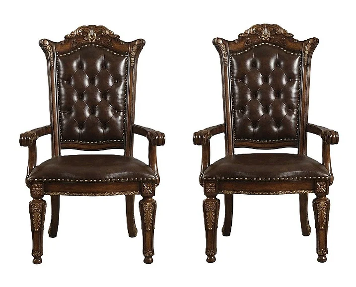 Acme Vendome Cherry Finish Arm Chair (Set of 2) 60004A CLEARANCE