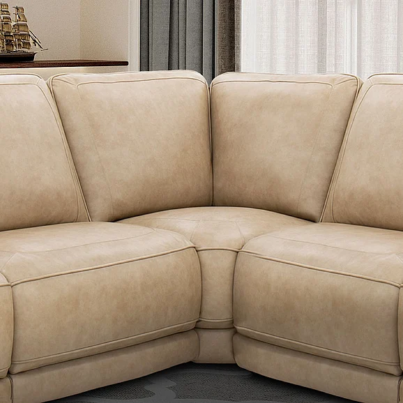 Liberty Furniture Blake Modular Corner Wedge in Sophia Oatmeal Leather 6000OM-40W