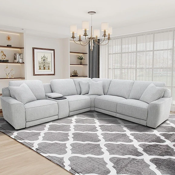 Liberty Furniture Blake 6pc Sectional Set in Estero Smoke
