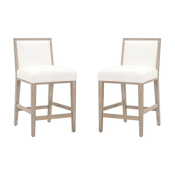 Essentials For Living Martin Counter Stool (Set of 2) in LiveSmart Peyton Pearl Natural Gray 6008CS.NG/LPPRL