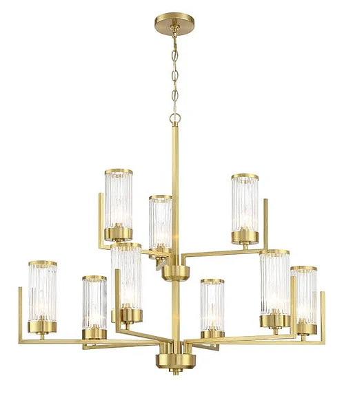 Craftmade Whittley 9 Light Chandelier in Satin Brass 60129-SB