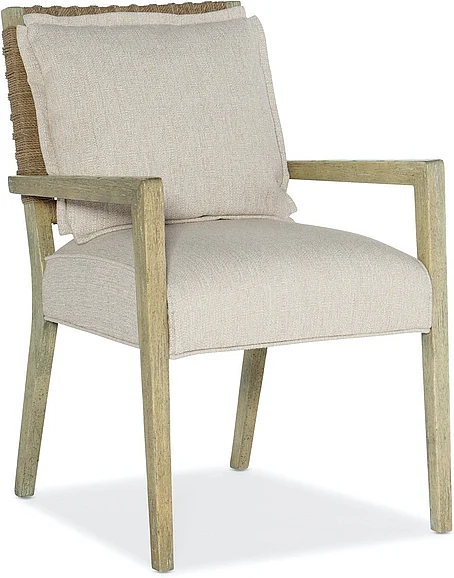 Hooker Furniture Surfrider Woven Back Arm Chair (Set of 2) in Light Wood 6015-75301-80